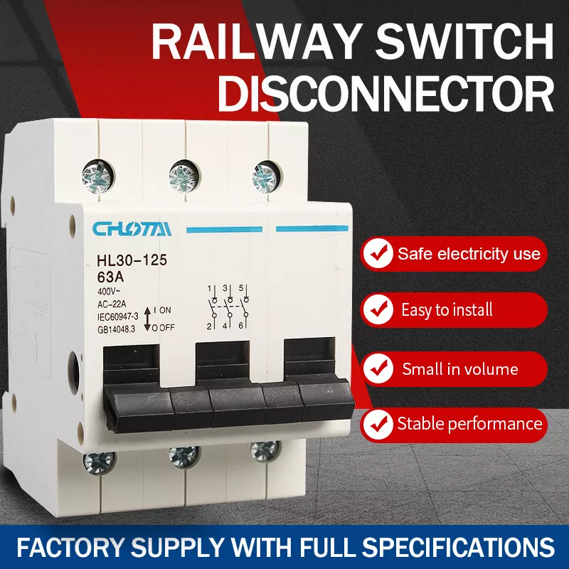 Bộ ngắt kết nối công tắc đường ray DIN 3P cực