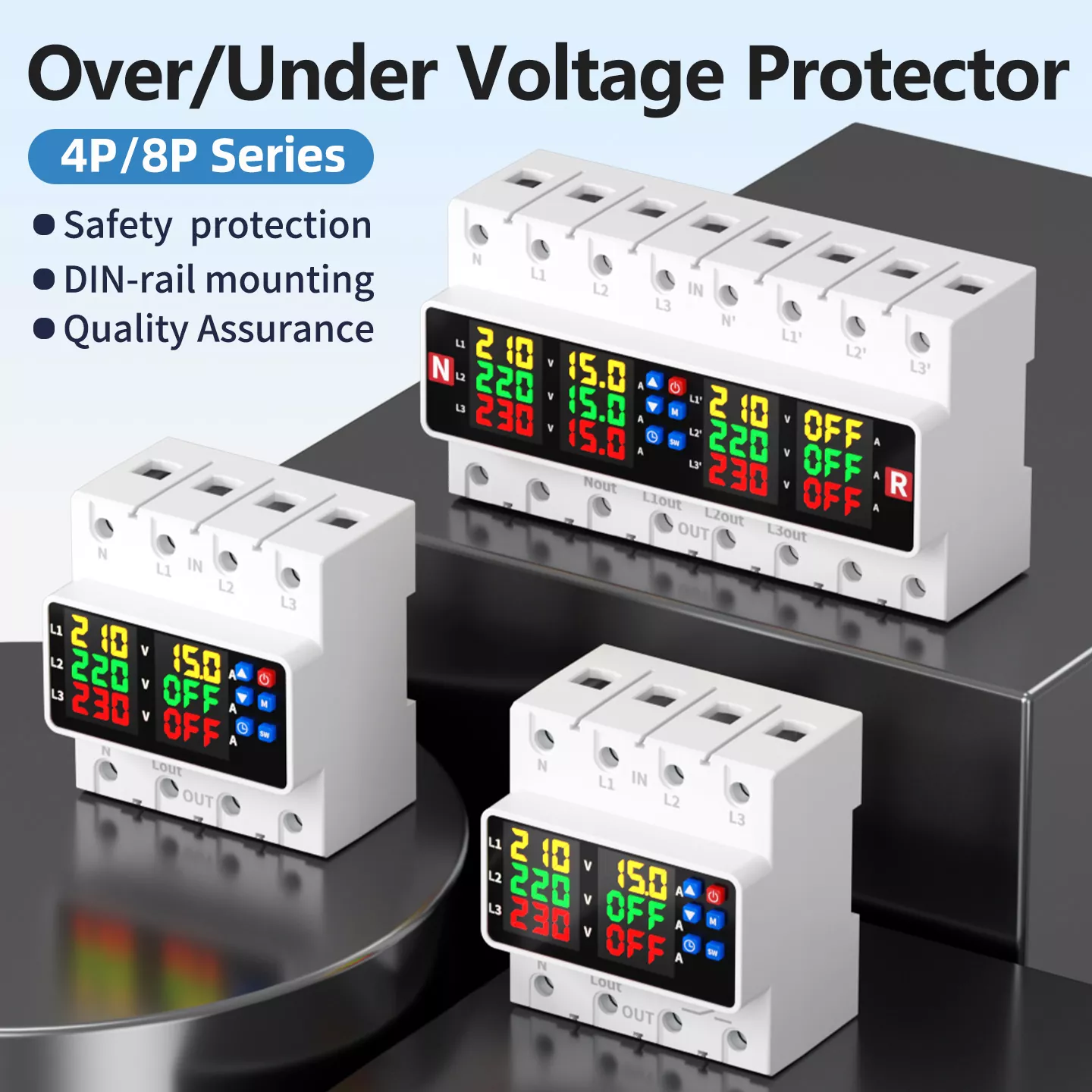 Bộ bảo vệ điện áp trên và dưới 4P/8P