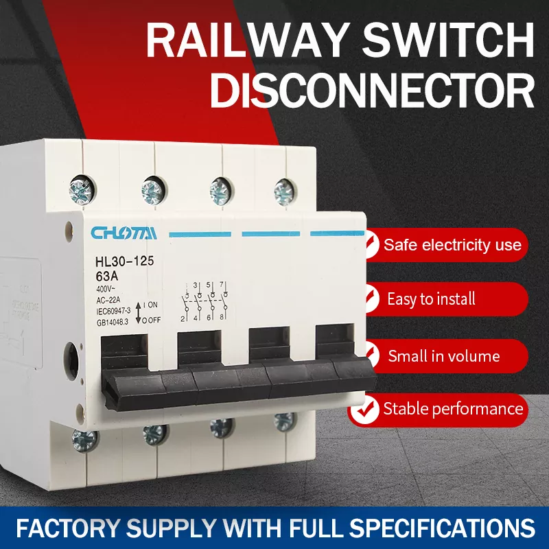 Bộ ngắt kết nối công tắc đường ray DIN 4P cực