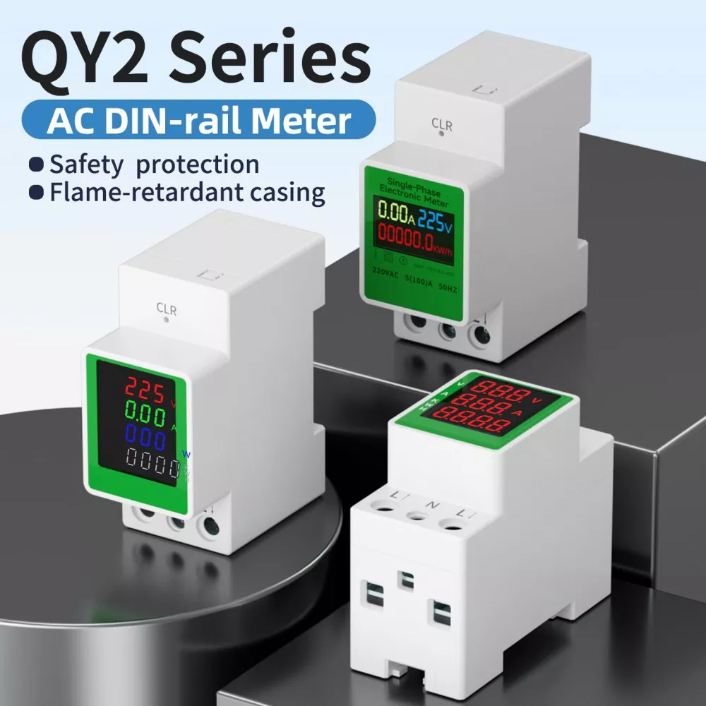 Đồng hồ đo đường ray AC Din QY2